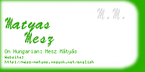 matyas mesz business card